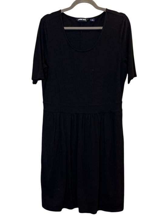 Lands' End Dresses & Skirts - Lands' End Black Minimalist Midi Dress with Short Sleeves sz M
